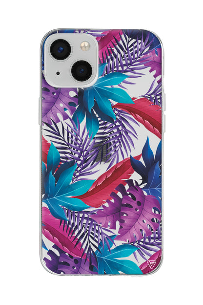 Renkli Tropikaller Lansman Model İçi Kadife Silikon Telefon Kılıfı – Plus Serisine Özel