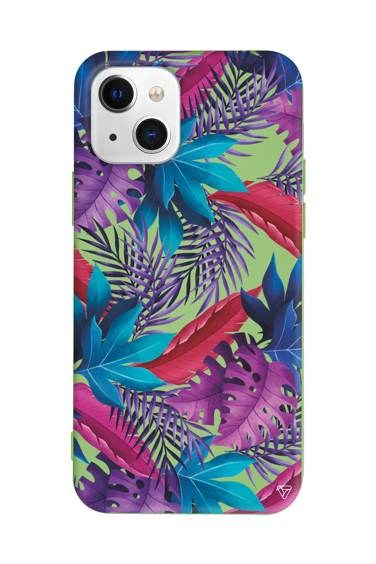 Renkli Tropikaller Lansman Model İçi Kadife Silikon Telefon Kılıfı