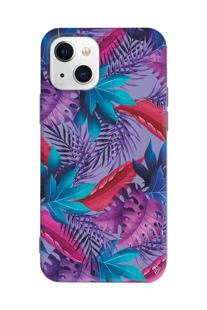 Renkli Tropikaller Lansman Model İçi Kadife Silikon Telefon Kılıfı