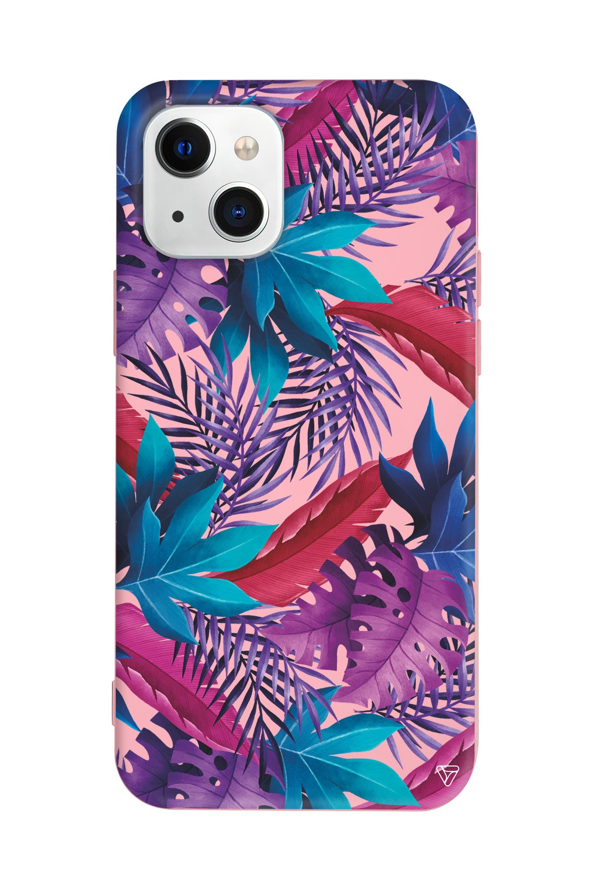 Renkli Tropikaller Lansman Model İçi Kadife Silikon Telefon Kılıfı