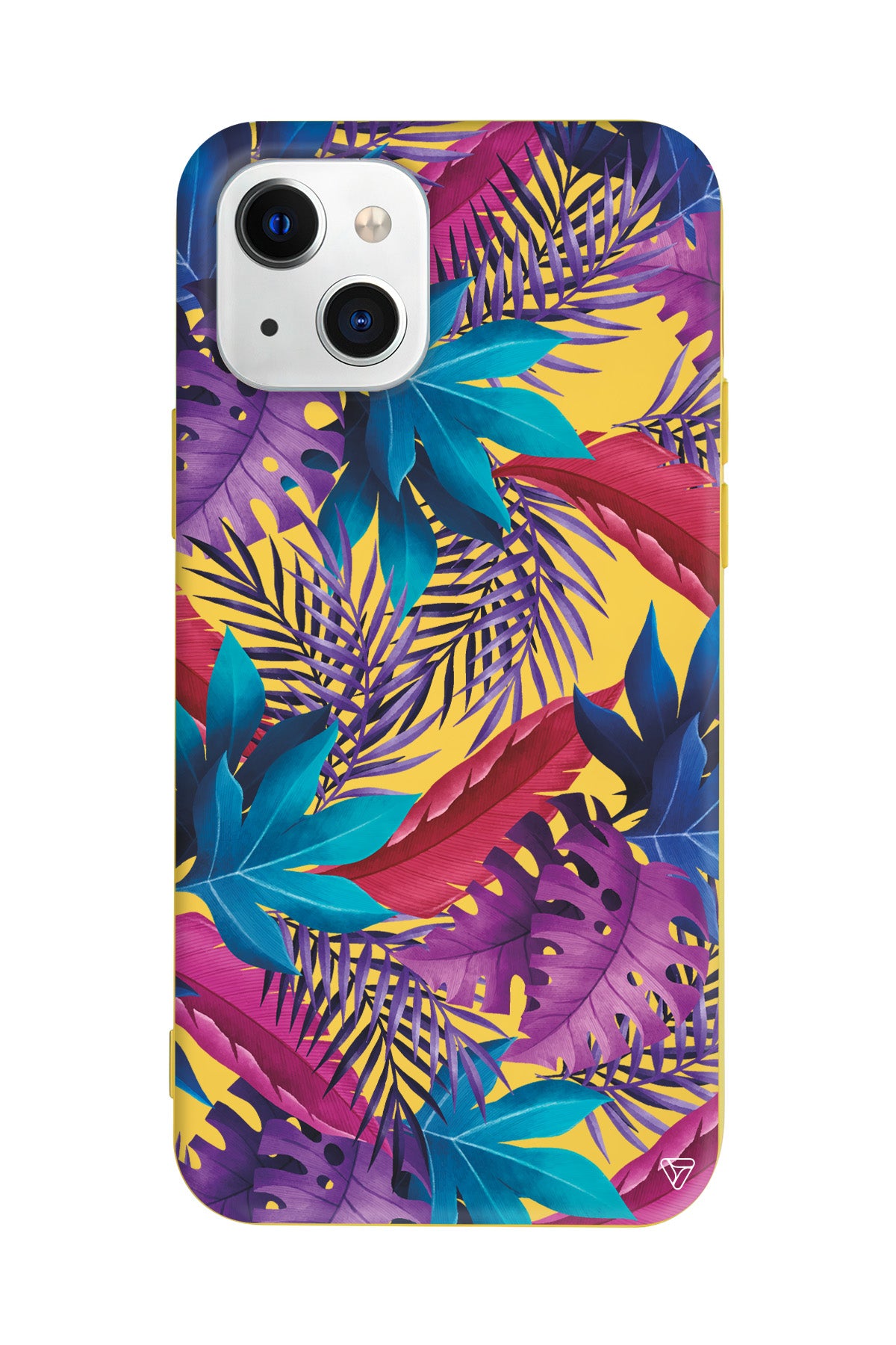 Renkli Tropikaller Lansman Model İçi Kadife Silikon Telefon Kılıfı