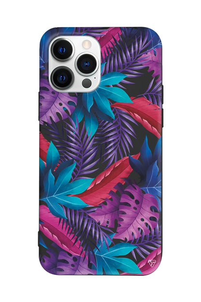Renkli Tropikaller Lansman Model İçi Kadife Silikon Telefon Kılıfı