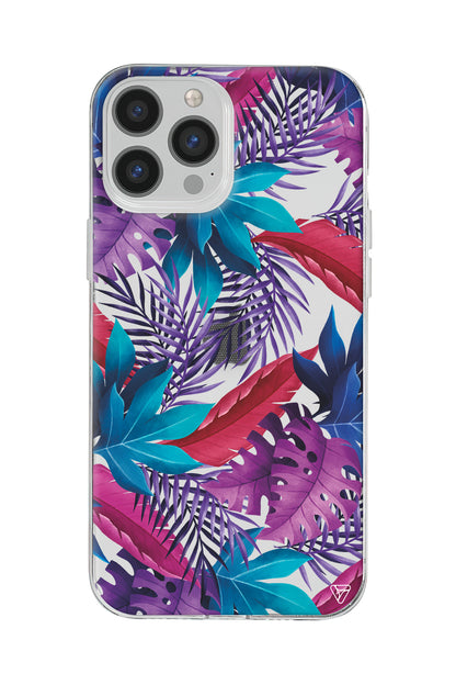 Renkli Tropikaller Lansman Model İçi Kadife Silikon Telefon Kılıfı