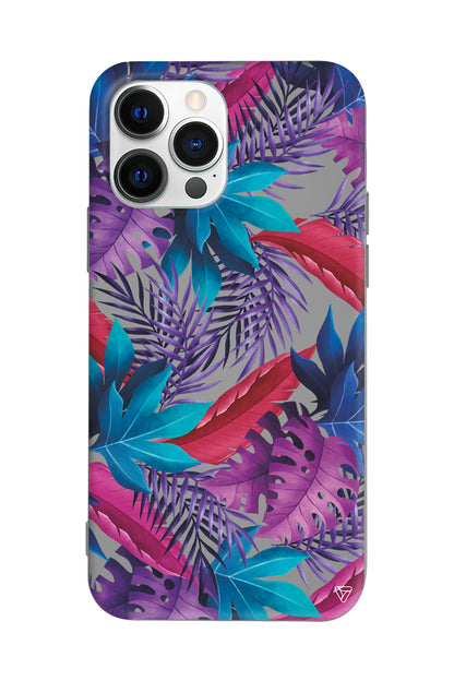 Renkli Tropikaller Lansman Model İçi Kadife Silikon Telefon Kılıfı