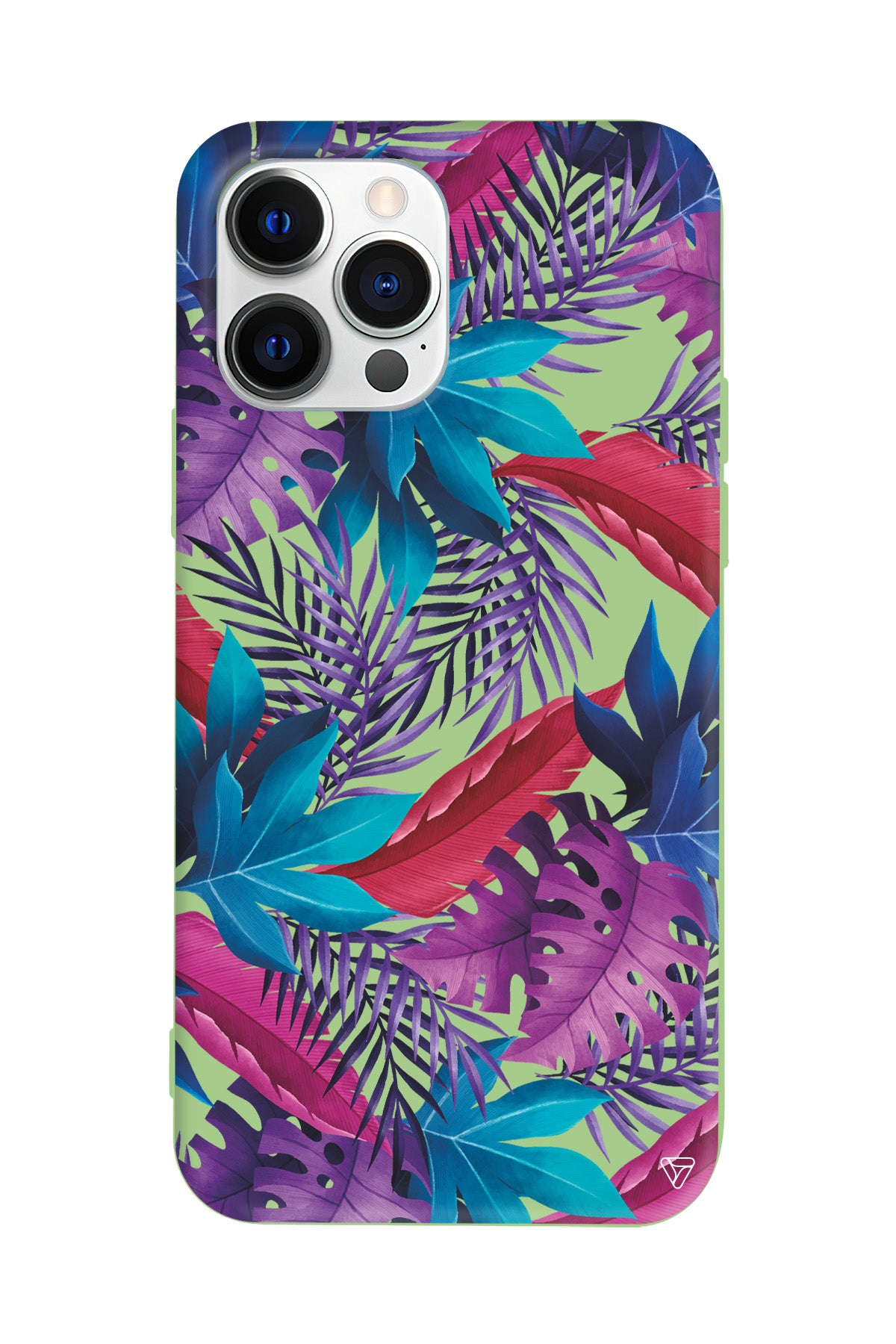 Renkli Tropikaller Lansman Model İçi Kadife Silikon Telefon Kılıfı