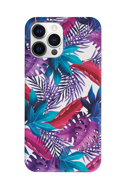 Renkli Tropikaller Lansman Model İçi Kadife Silikon Telefon Kılıfı