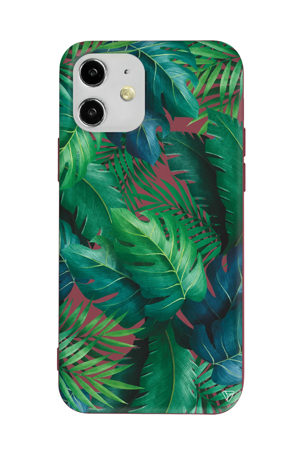 Yeşil Tropikaller Lansman Model İçi Kadife Silikon Telefon Kılıfı