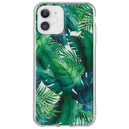 Yeşil Tropikaller Lansman Model İçi Kadife Silikon Telefon Kılıfı