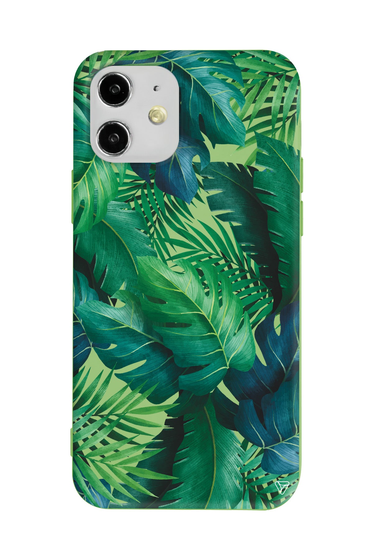Yeşil Tropikaller Lansman Model İçi Kadife Silikon Telefon Kılıfı