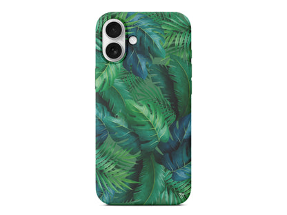 Yeşil Tropikaller Lansman Model İçi Kadife Silikon Telefon Kılıfı – Plus Serisine Özel