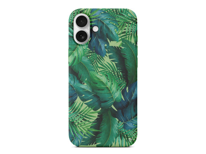 Yeşil Tropikaller Lansman Model İçi Kadife Silikon Telefon Kılıfı