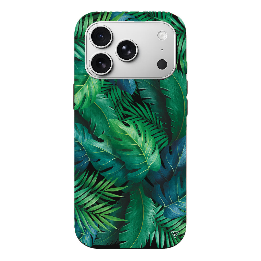 Yeşil Tropikaller Lansman Model İçi Kadife Silikon Telefon Kılıfı