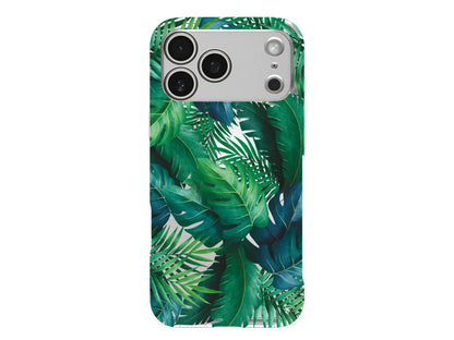 Yeşil Tropikaller Lansman Model İçi Kadife Silikon Telefon Kılıfı