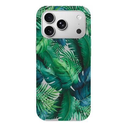 Yeşil Tropikaller Lansman Model İçi Kadife Silikon Telefon Kılıfı