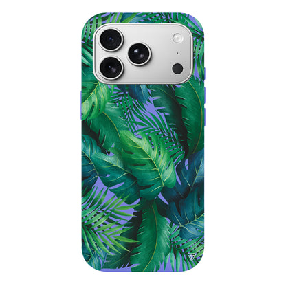 Yeşil Tropikaller Lansman Model İçi Kadife Silikon Telefon Kılıfı