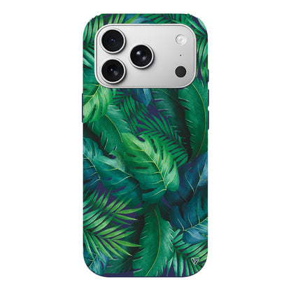 Yeşil Tropikaller Lansman Model İçi Kadife Silikon Telefon Kılıfı