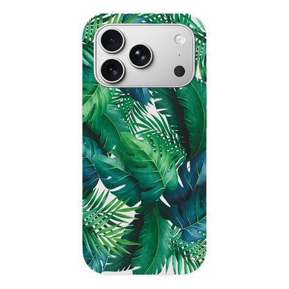 Yeşil Tropikaller Lansman Model İçi Kadife Silikon Telefon Kılıfı
