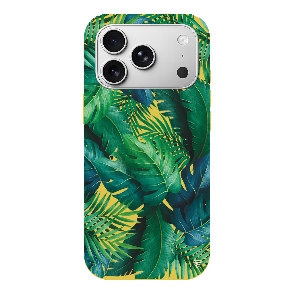 Yeşil Tropikaller Lansman Model İçi Kadife Silikon Telefon Kılıfı
