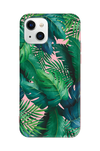 Yeşil Tropikaller Lansman Model İçi Kadife Silikon Telefon Kılıfı – Plus Serisine Özel
