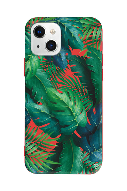 Yeşil Tropikaller Lansman Model İçi Kadife Silikon Telefon Kılıfı – Plus Serisine Özel
