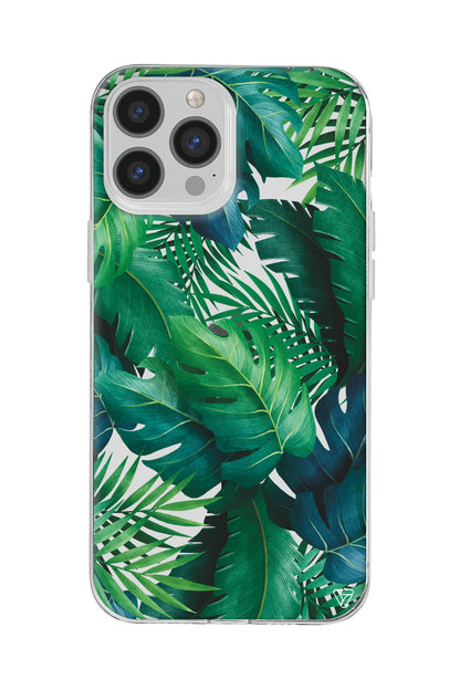 Yeşil Tropikaller Lansman Model İçi Kadife Silikon Telefon Kılıfı