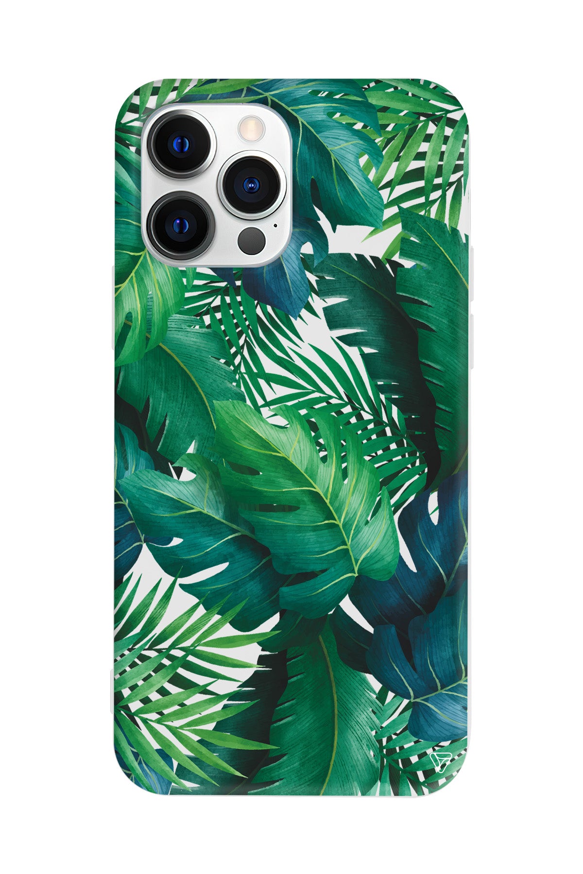 Yeşil Tropikaller Lansman Model İçi Kadife Silikon Telefon Kılıfı