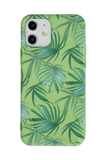 Palmiye Yapraklari Lansman Model İçi Kadife Silikon Telefon Kılıfı