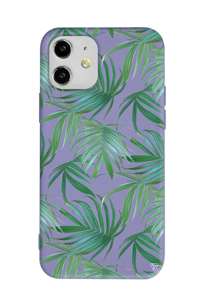 Palmiye Yapraklari Lansman Model İçi Kadife Silikon Telefon Kılıfı