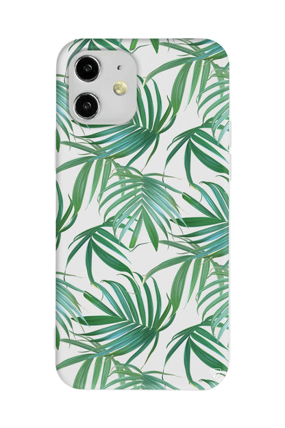 Palmiye Yapraklari Lansman Model İçi Kadife Silikon Telefon Kılıfı