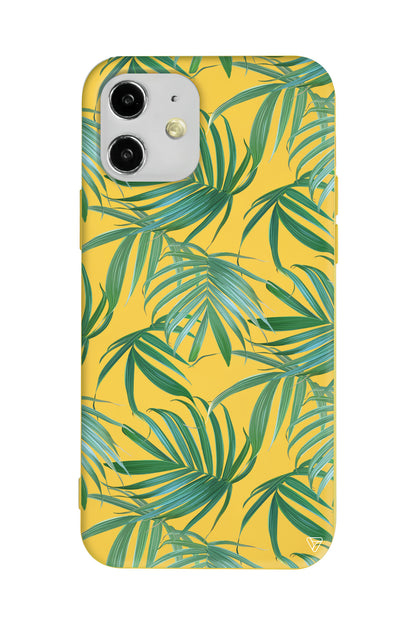 Palmiye Yapraklari Lansman Model İçi Kadife Silikon Telefon Kılıfı