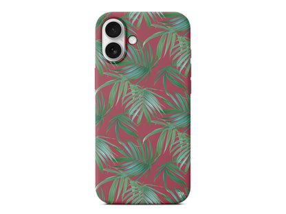 Palmiye Yapraklari Lansman Model İçi Kadife Silikon Telefon Kılıfı – Plus Serisine Özel