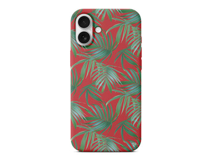 Palmiye Yapraklari Lansman Model İçi Kadife Silikon Telefon Kılıfı – Plus Serisine Özel