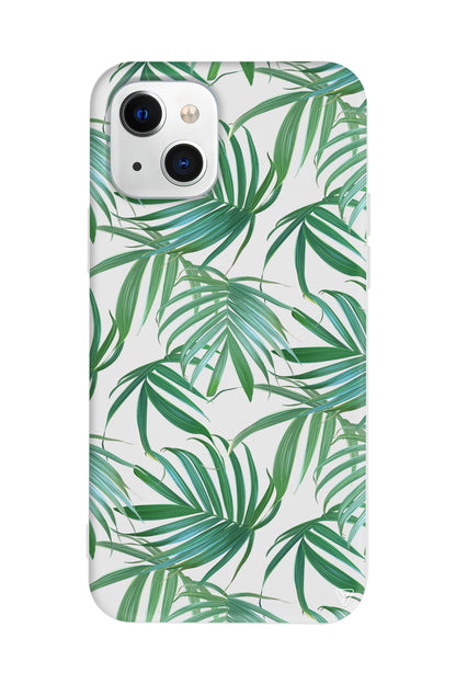 Palmiye Yapraklari Lansman Model İçi Kadife Silikon Telefon Kılıfı