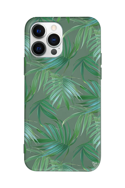 Palmiye Yapraklari Lansman Model İçi Kadife Silikon Telefon Kılıfı