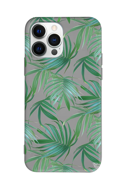 Palmiye Yapraklari Lansman Model İçi Kadife Silikon Telefon Kılıfı