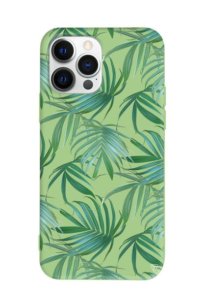 Palmiye Yapraklari Lansman Model İçi Kadife Silikon Telefon Kılıfı