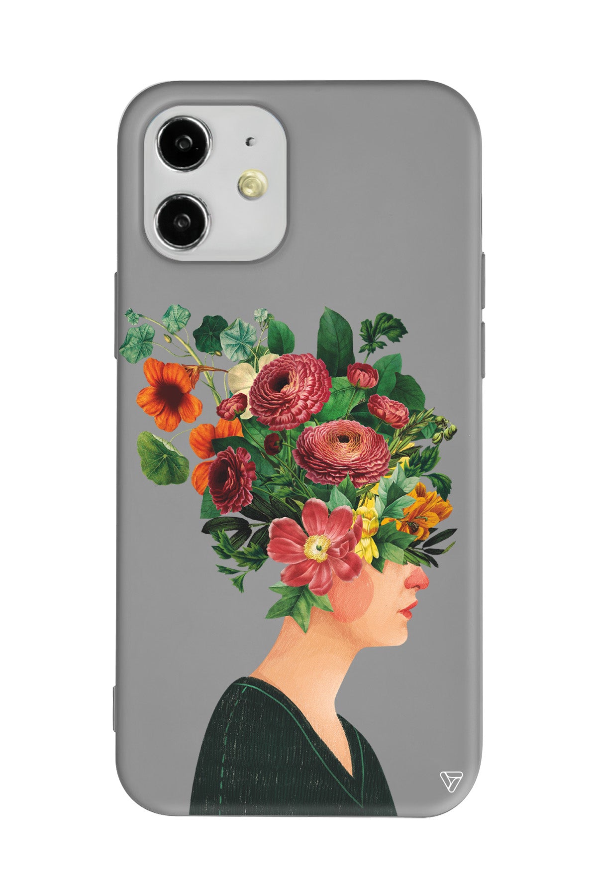 Cicekli Kadin Lansman Model İçi Kadife Silikon Telefon Kılıfı