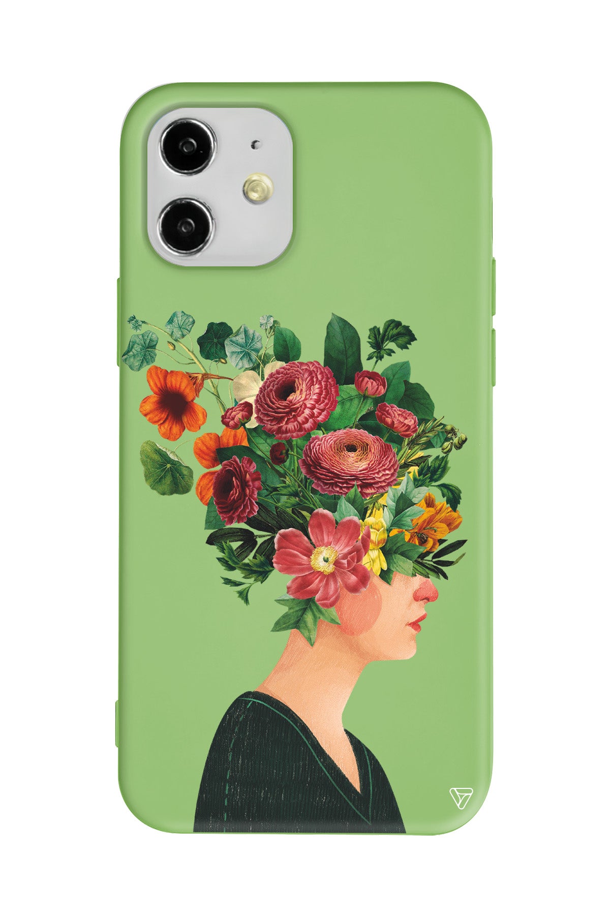 Cicekli Kadin Lansman Model İçi Kadife Silikon Telefon Kılıfı