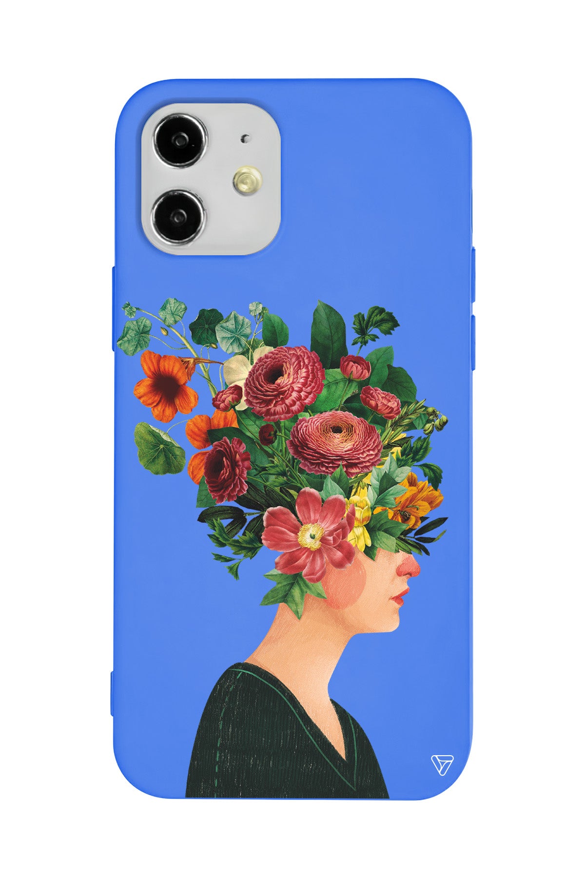 Cicekli Kadin Lansman Model İçi Kadife Silikon Telefon Kılıfı