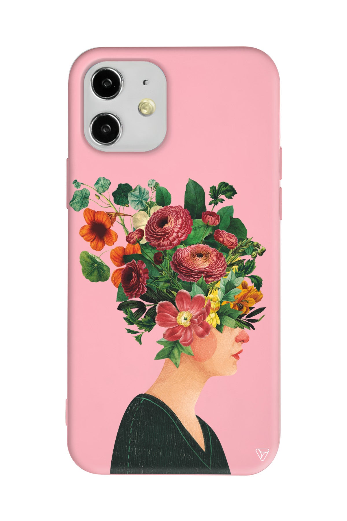 Cicekli Kadin Lansman Model İçi Kadife Silikon Telefon Kılıfı