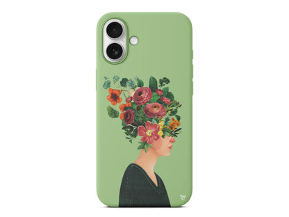 Cicekli Kadin Lansman Model İçi Kadife Silikon Telefon Kılıfı