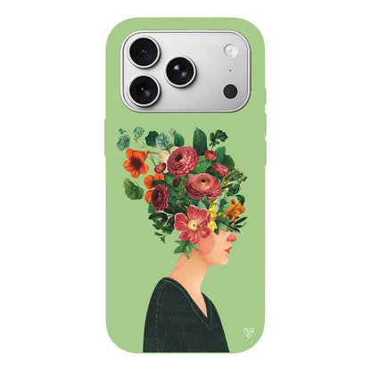 Cicekli Kadin Lansman Model İçi Kadife Silikon Telefon Kılıfı