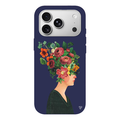 Cicekli Kadin Lansman Model İçi Kadife Silikon Telefon Kılıfı