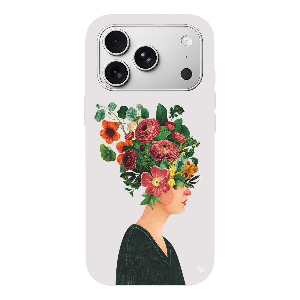 Cicekli Kadin Lansman Model İçi Kadife Silikon Telefon Kılıfı