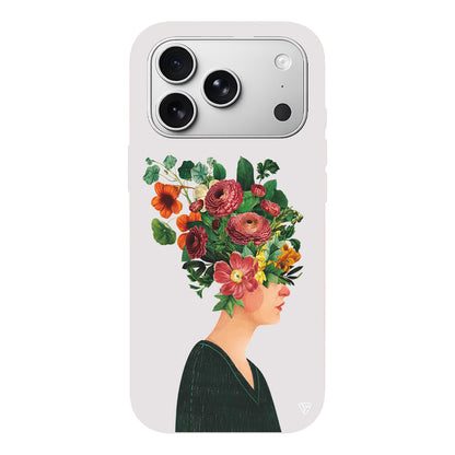 Cicekli Kadin Lansman Model İçi Kadife Silikon Telefon Kılıfı