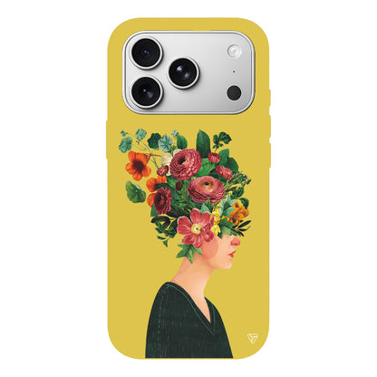 Cicekli Kadin Lansman Model İçi Kadife Silikon Telefon Kılıfı