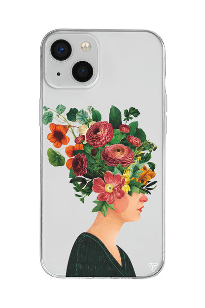 Cicekli Kadin Lansman Model İçi Kadife Silikon Telefon Kılıfı