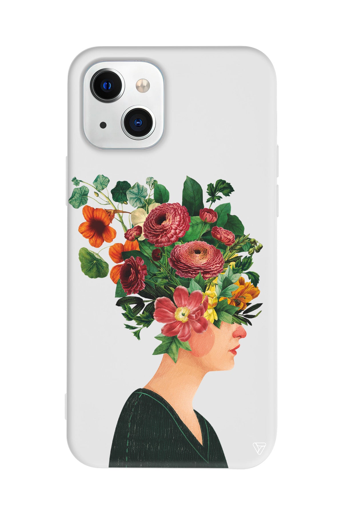 Cicekli Kadin Lansman Model İçi Kadife Silikon Telefon Kılıfı