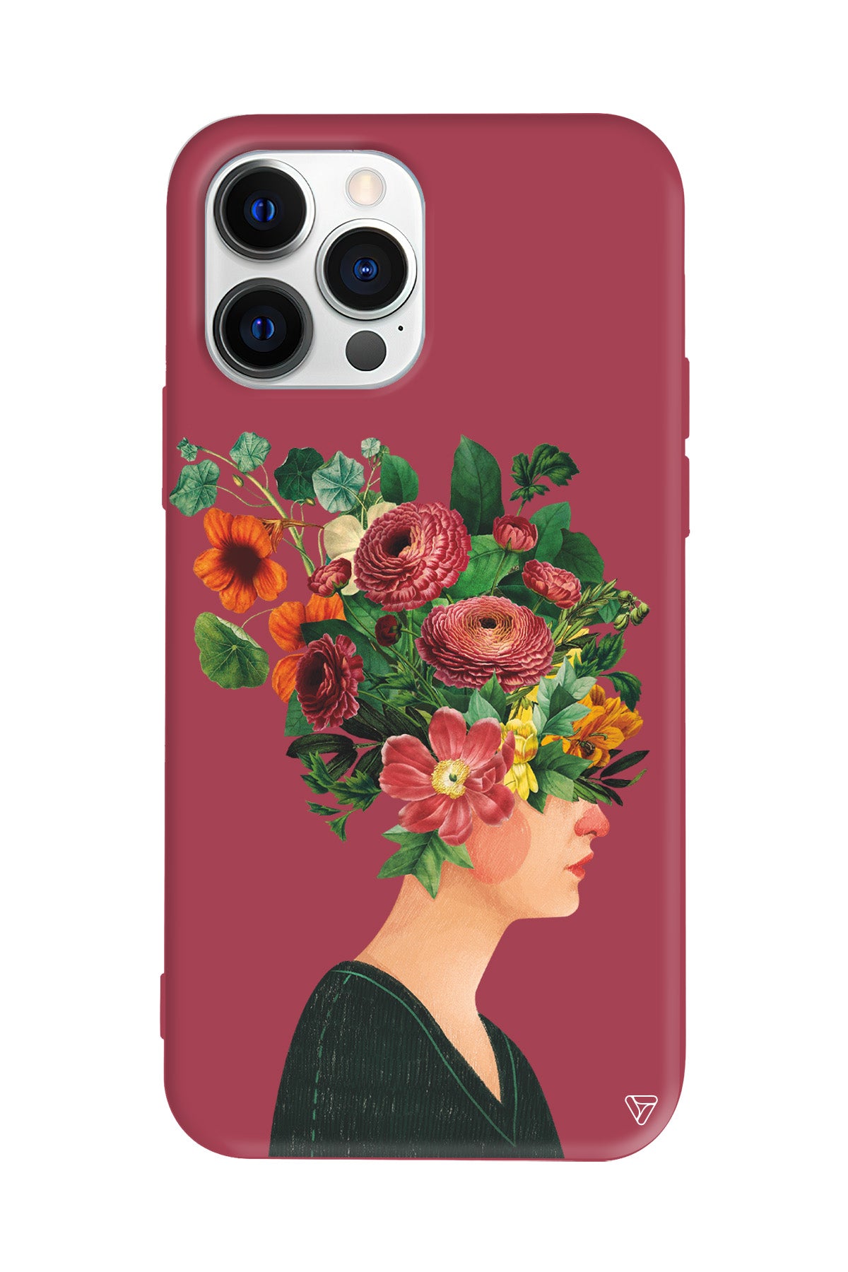 Cicekli Kadin Lansman Model İçi Kadife Silikon Telefon Kılıfı