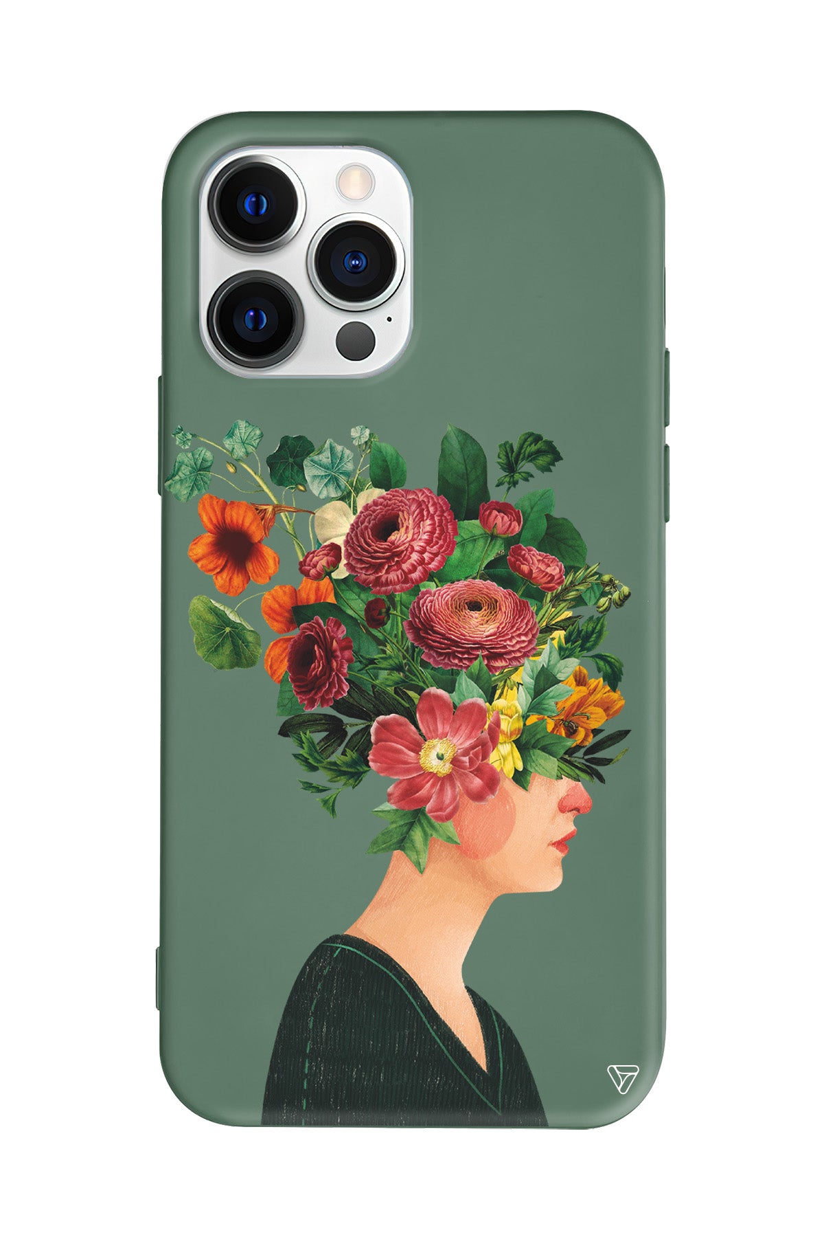 Cicekli Kadin Lansman Model İçi Kadife Silikon Telefon Kılıfı